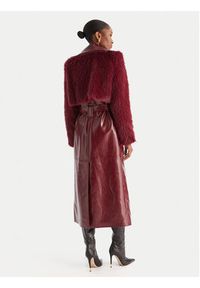 Babylon Płaszcz przejściowy S00772 Bordowy Regular Fit. Kolor: czerwony. Materiał: skóra #5