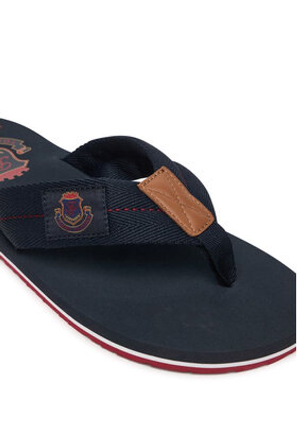 TOMMY HILFIGER - Tommy Hilfiger Japonki Patch Hilfiger Beach Sandal FM0FM05804 Granatowy. Kolor: niebieski. Materiał: materiał