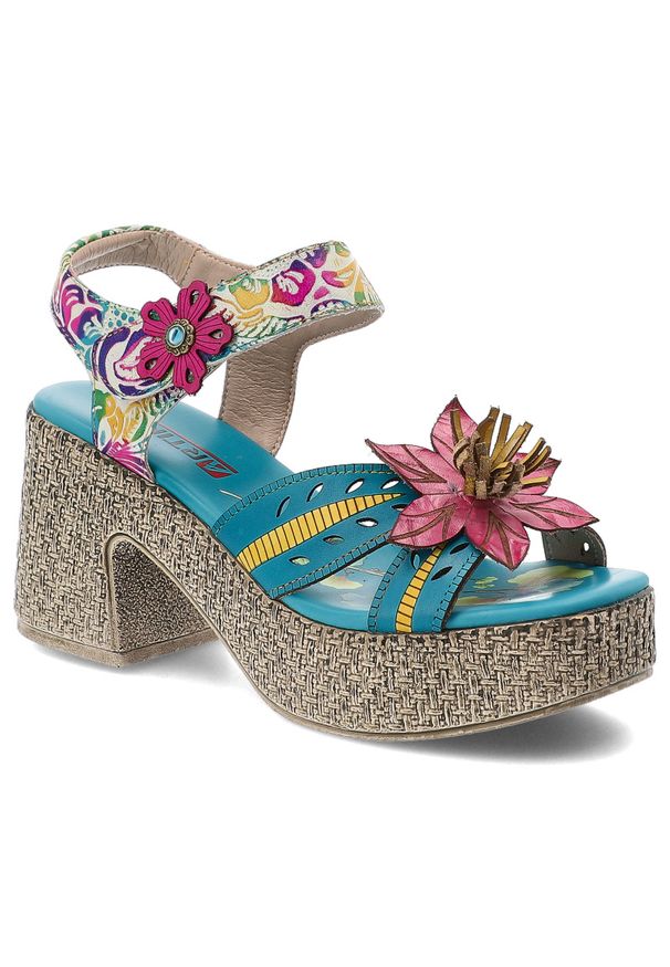 Sandały damskie Artiker, cholewka ze skóry naturalnej pasek wokół kostki z zapięciem na rzep, niebieskie, 58C1026. Zapięcie: rzepy. Kolor: niebieski. Materiał: skóra