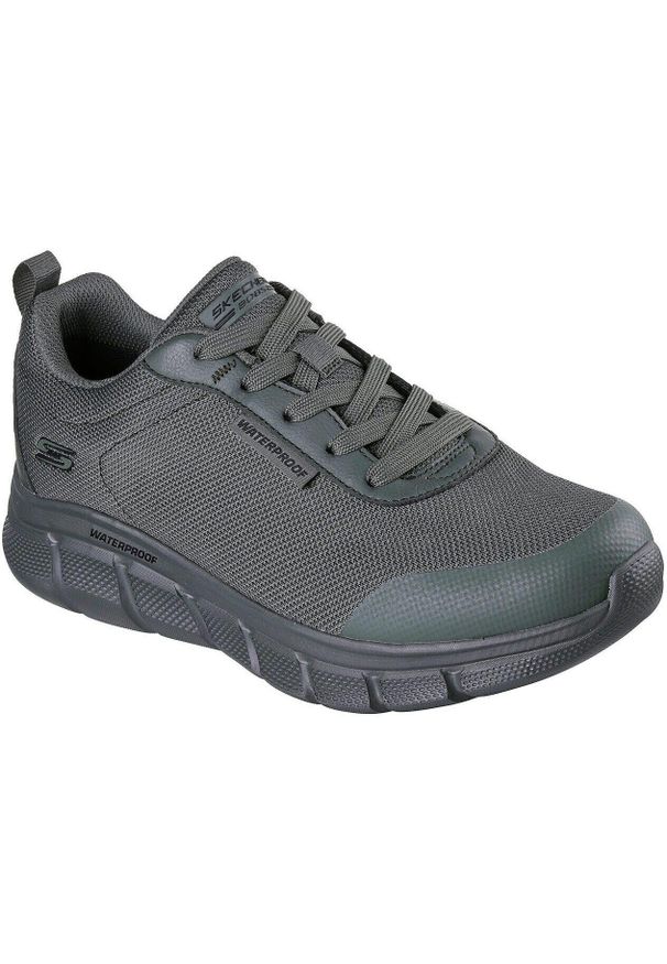 skechers - Adidasy Skechers Bobs B Flex - Rainy Edge, Mężczyźni. Kolor: zielony. Materiał: materiał. Sport: fitness