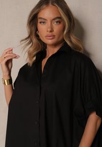 Renee - Czarna Koszula z Bawełny Oversize Zienessa. Okazja: na co dzień. Kolor: czarny. Materiał: bawełna. Styl: elegancki, casual