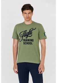 Aeronautica Militare - AERONAUTICA MILITARE Zielony t-shirt męski. Kolor: zielony. Długość rękawa: krótki rękaw. Długość: krótkie #1