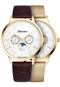 Zegarek męski Adriatica A1274.1B13QF-SET brązowy. Kolor: brązowy #1