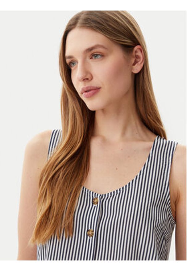 Vero Moda Top Bumpy 10325830 Granatowy Standard Fit. Kolor: niebieski. Materiał: wiskoza