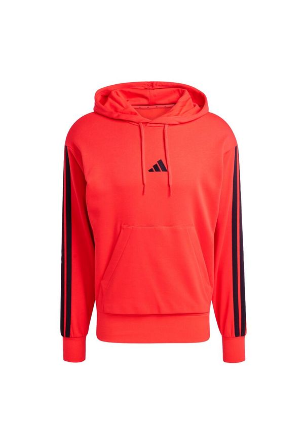 Adidas - Bluza z kapturem Essentials 3-Stripes French Terry. Typ kołnierza: kaptur. Kolor: czerwony, czarny, wielokolorowy. Materiał: materiał. Sport: fitness