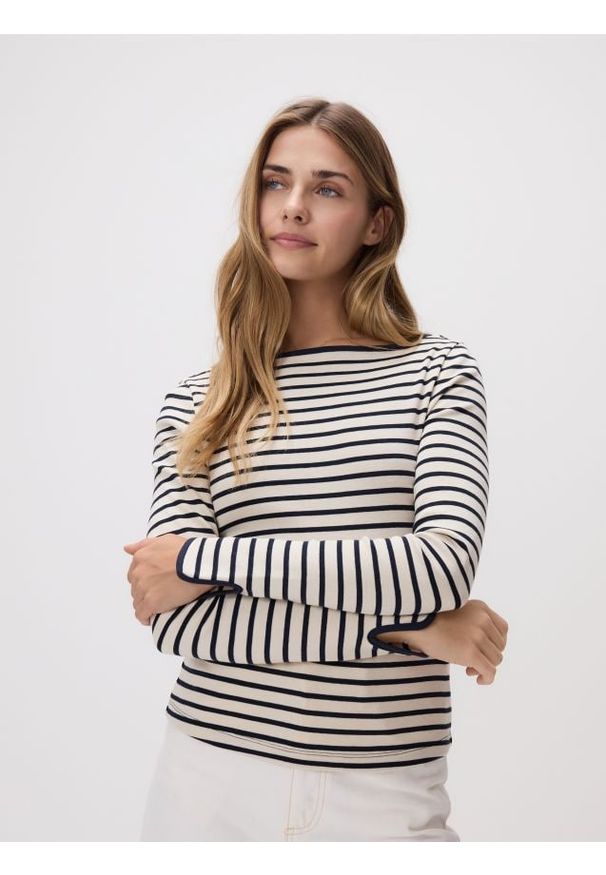 Reserved - Longsleeve w paski - wielobarwny. Materiał: bawełna. Długość rękawa: długi rękaw. Wzór: paski