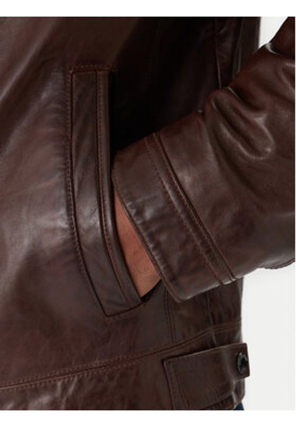 Milestone Kurtka skórzana Ms Barney 531063 21295 Brązowy Regular Fit. Kolor: brązowy. Materiał: skóra