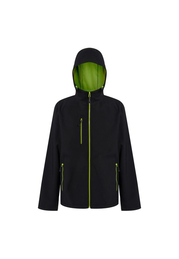 Regatta - Kurtka Softshellowa Męska 2 Warstwy. Kolor: żółty, czarny, wielokolorowy, zielony. Sport: turystyka piesza