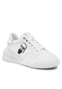 Karl Lagerfeld - Sneakersy KARL LAGERFELD KL62830 White Lthr W/Silver. Kolor: biały. Materiał: skóra