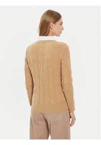 TOMMY HILFIGER - Tommy Hilfiger Sweter WW0WW43586 Beżowy Regular Fit. Kolor: beżowy. Materiał: wełna #3