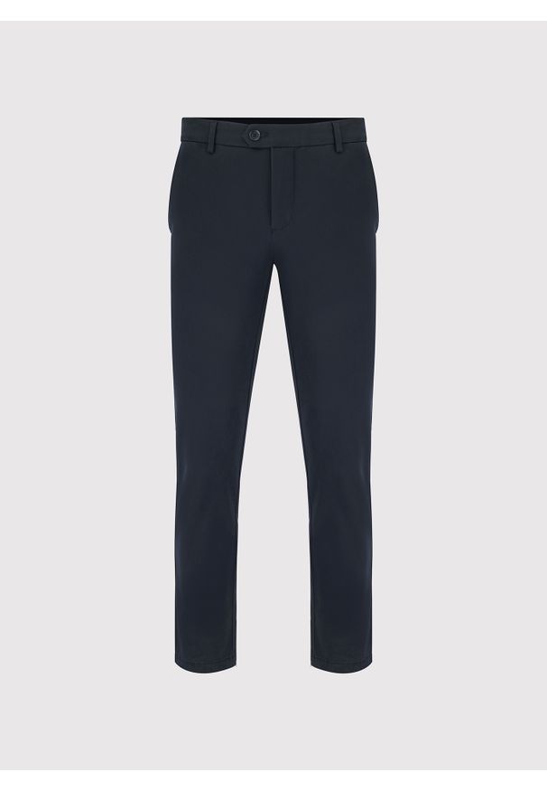Pako Lorente - PAKO LORENTE - Granatowe spodnie chino z bawełną. Kolor: niebieski. Materiał: bawełna. Wzór: gładki. Sezon: zima, jesień. Styl: klasyczny