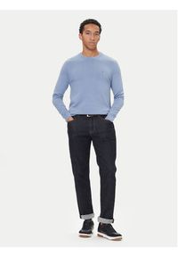 TOMMY HILFIGER - Tommy Hilfiger Sweter MW0MW28046 Błękitny Regular Fit. Kolor: niebieski. Materiał: bawełna