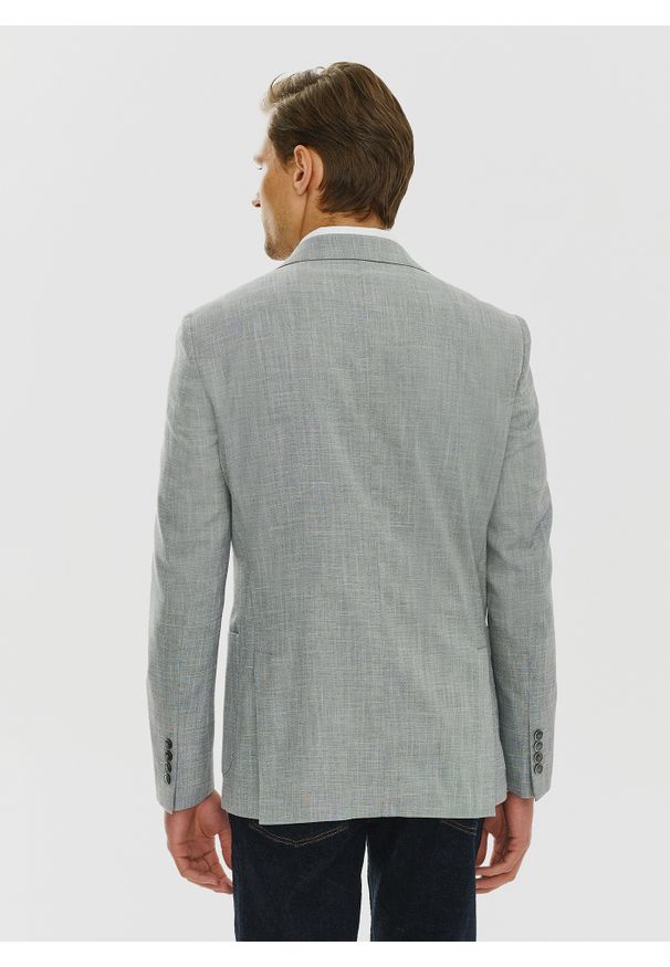 PAKO LORENTE – Lniana szara marynarka męska melanż P24SF-3X-011-S-S - Pako Lorente. Kolor: szary. Materiał: len. Wzór: melanż