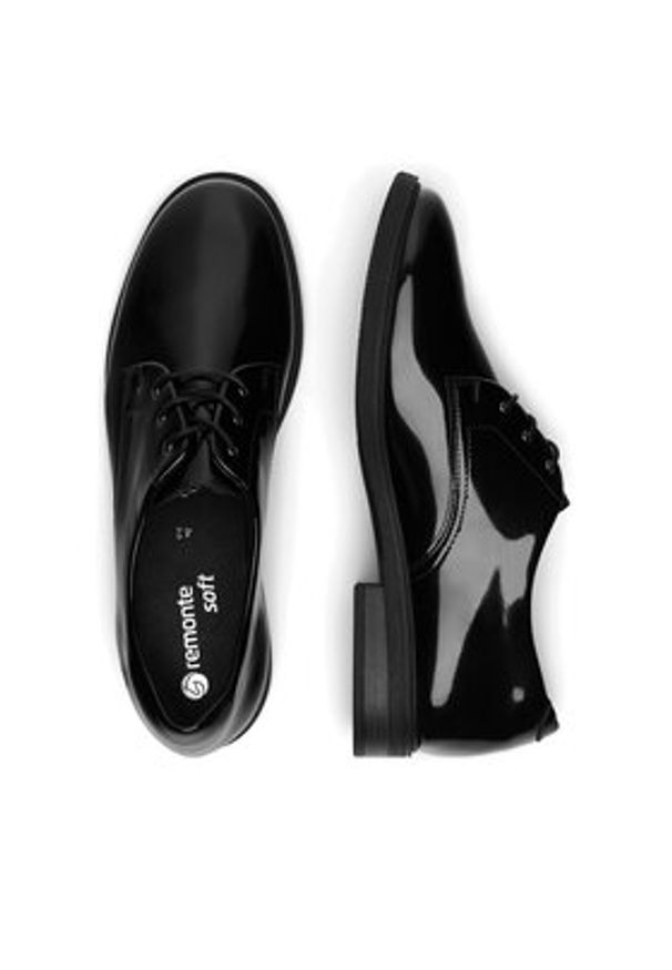 Remonte Oxfordy D1U02-00 Czarny. Kolor: czarny. Materiał: skóra, syntetyk