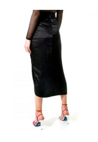 AGGI - Czarna ołówkowa spódnica z drapowaniem Katy. Kolor: czarny. Styl: rockowy, wizytowy #3