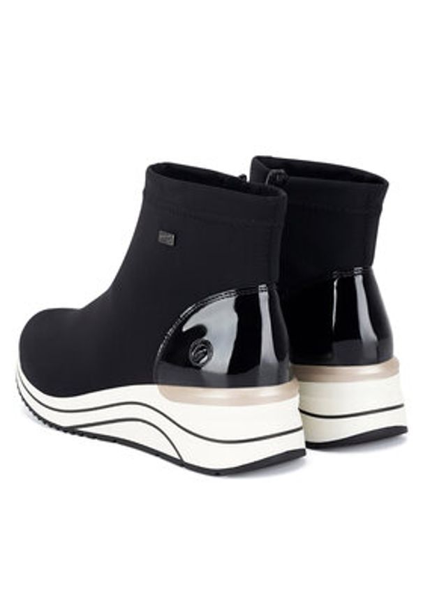 Remonte Botki D0T73-03 Czarny. Kolor: czarny. Materiał: materiał