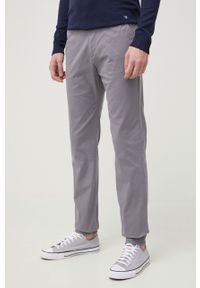 Tom Tailor Spodnie męskie kolor szary proste. Okazja: na co dzień. Kolor: szary. Materiał: tkanina, materiał, bawełna. Wzór: gładki. Styl: casual