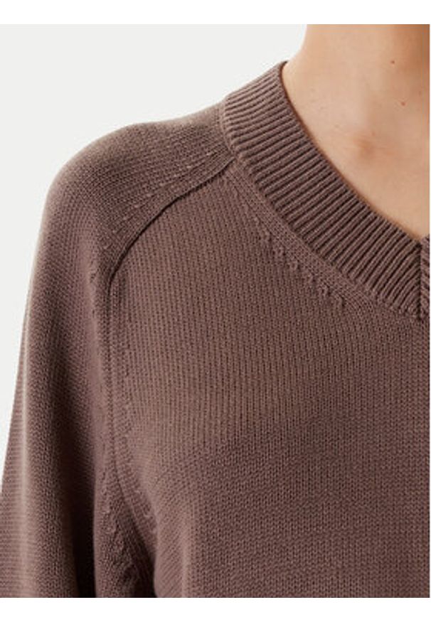 TOMMY HILFIGER - Tommy Hilfiger Sweter WW0WW45700 Brązowy Regular Fit. Kolor: brązowy. Materiał: bawełna