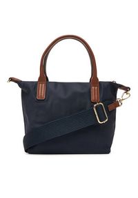 TOMMY HILFIGER - Tommy Hilfiger Torebka Popette Mini Tote AW0AW17709 Granatowy. Kolor: niebieski