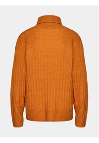 Moss Copenhagen Sweter Mschlamaia 17720 Pomarańczowy Casual Fit. Okazja: na co dzień. Kolor: pomarańczowy. Materiał: wełna. Styl: casual