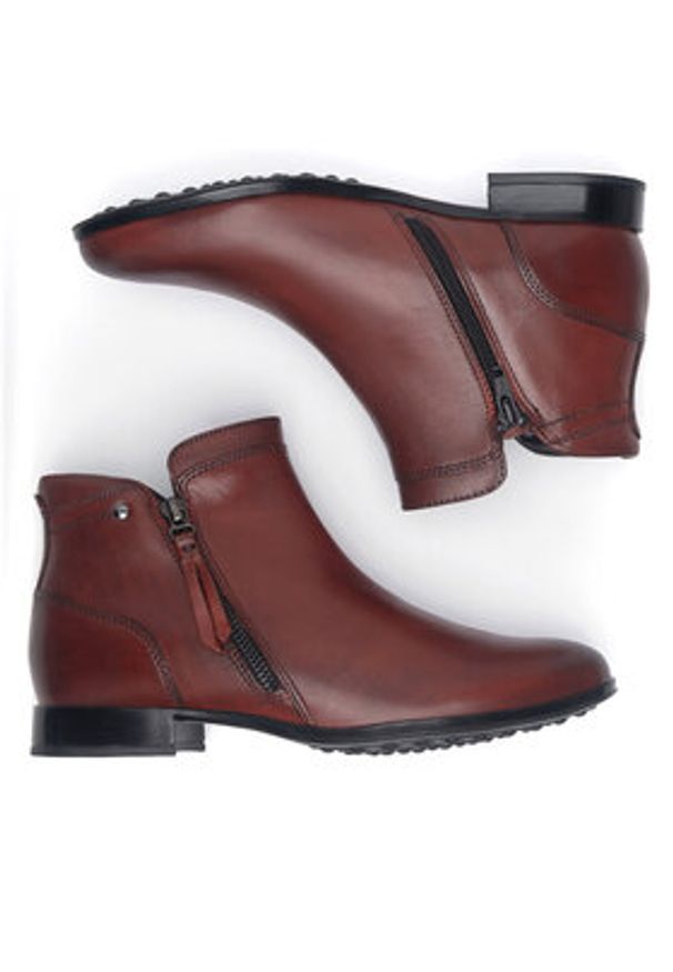 Lasocki Botki WB-ANNA-116 Bordowy. Kolor: czerwony. Materiał: skóra