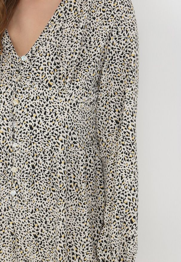 Born2be - Biało-Zielony Kombinezon Pyrhele. Okazja: na co dzień. Kolor: zielony. Długość: długie. Wzór: nadruk. Styl: casual, elegancki