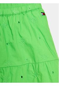 TOMMY HILFIGER - Tommy Hilfiger Spódnica Monogram Broderie KG0KG07271 D Zielony Regular Fit. Kolor: zielony. Materiał: bawełna