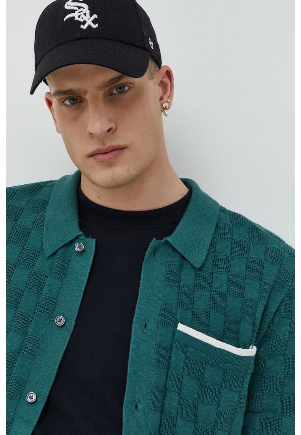 Abercrombie & Fitch sweter męski kolor zielony. Okazja: na co dzień. Kolor: zielony. Materiał: dzianina. Wzór: gładki. Styl: casual