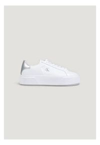 Calvin Klein Sneakersy Flatform Lace Up Lth Met YW0YW01929 Biały. Kolor: biały. Materiał: skóra #1