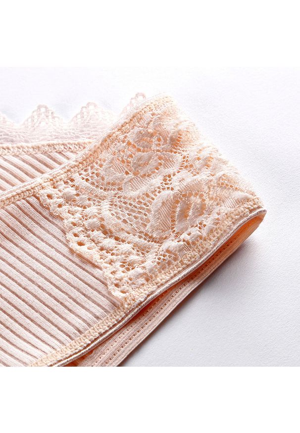 Intica - Figi prążkowane z koronką na co dzień i okazje Asja. Kolor: zielony. Materiał: prążkowany, koronka. Wzór: koronka