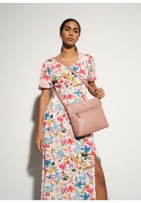 Ochnik - Skórzana torba damska na ramię z kieszonką. Kolor: różowy. Materiał: skórzane. Styl: casual. Rodzaj torebki: na ramię #3