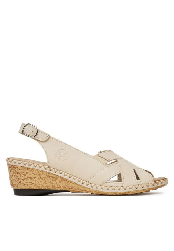 Rieker Sandały 66189-60 Beżowy. Kolor: beżowy. Materiał: skóra, syntetyk