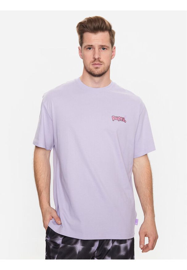 Puma T-Shirt 8ENJAMIN 539821 Fioletowy Relaxed Fit. Kolor: fioletowy. Materiał: bawełna
