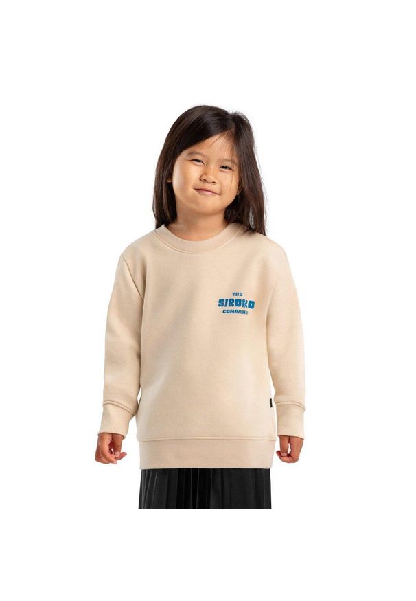 SIROKO - Dziewczęca bluza dresowa Lifestyle Siroko Gang-G. Okazja: na co dzień. Kolor: beżowy. Materiał: dresówka. Styl: casual