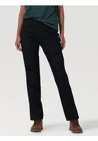Wrangler - WRANGLER REINFORCED SOFTSHELL PANT DAMSKIE SPODNIE MATERIAŁOWE BLACK WC2GAW100 112324386. Materiał: softshell, materiał #1
