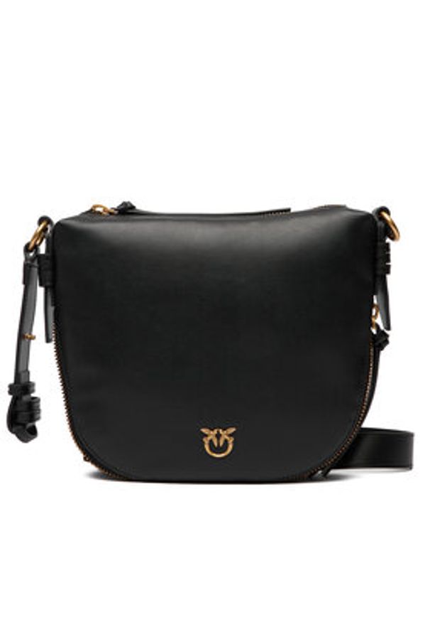 Pinko - PINKO Torebka Hobo Zip Around Mini Ai 25-26 PLTT 105332 A0QO Czarny. Kolor: czarny. Materiał: skórzane