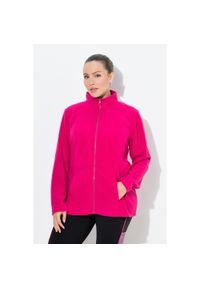 ULLA POPKEN - Damskie Bluza polarowa system modułowy do wpinania z recyklingu. Kolekcja: plus size. Kolor: różowy. Materiał: poliester, materiał #1