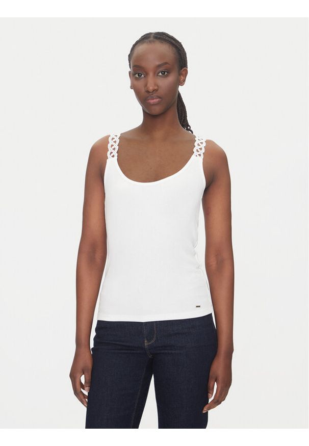 Morgan Top 251-DOUBI Biały Slim Fit. Kolor: biały. Materiał: wiskoza