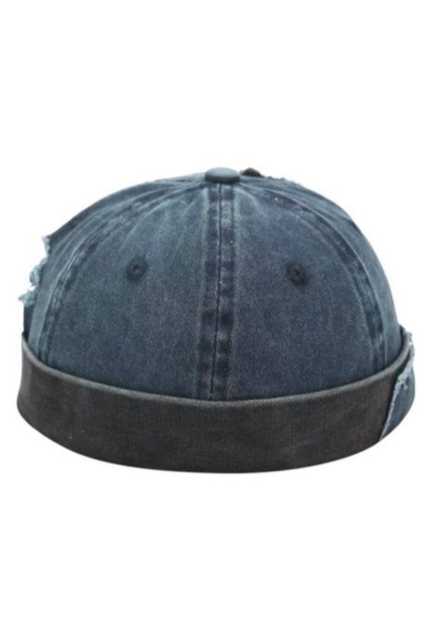 Pako Jeans - Czapka Dokerka, Niebieska, Retro - Vintage Wiosenno-Letnia, z Regulacją Rozmiaru, Bawełniana. Kolor: niebieski. Materiał: bawełna. Sezon: lato, wiosna. Styl: retro, vintage