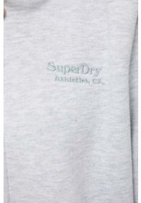 Superdry bluza damska kolor szary z kapturem melanżowa. Typ kołnierza: kaptur. Kolor: szary. Materiał: włókno, dzianina, materiał. Wzór: melanż #6