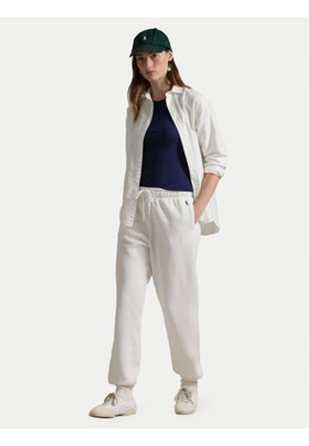 Polo Ralph Lauren Spodnie dresowe Prl Flc Pnt 211943009001 Biały Regular Fit. Kolor: biały. Materiał: bawełna