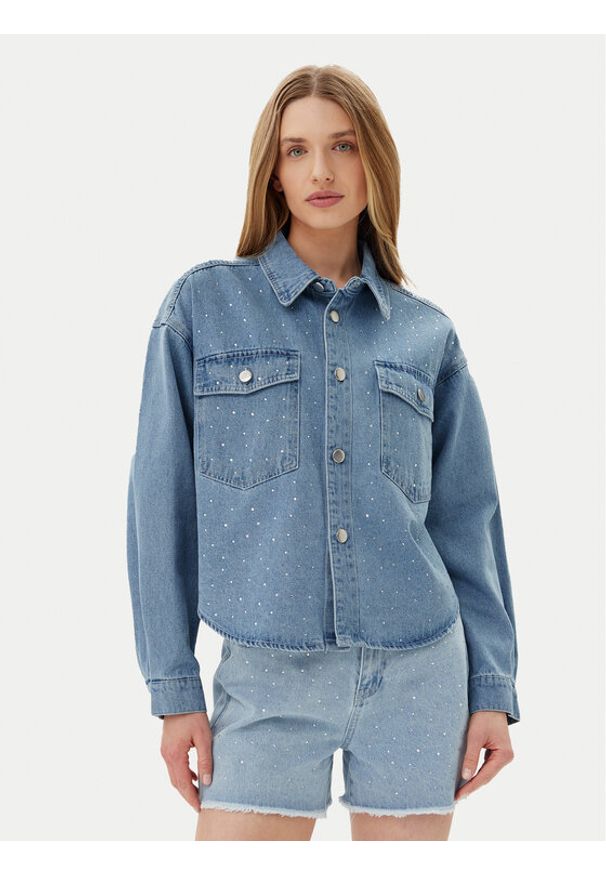 Pieces Kurtka jeansowa Tamra 17157410 Niebieski Regular Fit. Kolor: niebieski. Materiał: bawełna