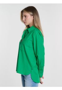 Big-Star - Koszula damska o luźnym kroju bawełniana zielona Tiroko 301. Okazja: na co dzień. Kolor: zielony. Materiał: bawełna. Styl: casual, elegancki