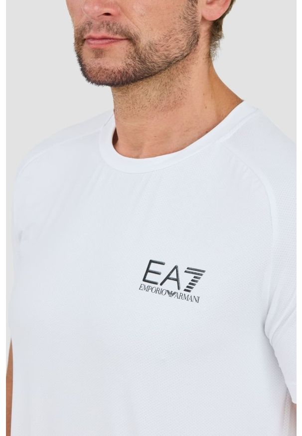EA7 Emporio Armani - EA7 Biały męski t-shirt Ventus 7, Rozmiar XL. Kolor: biały