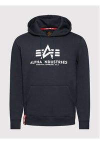 Alpha Industries Bluza Basic 178312 Granatowy Regular Fit. Kolor: niebieski. Materiał: bawełna