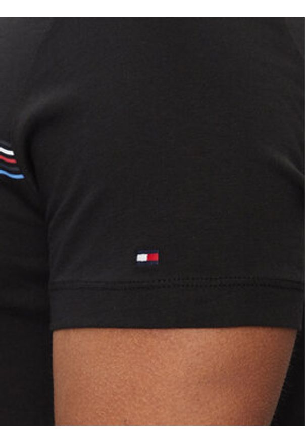 TOMMY HILFIGER - Tommy Hilfiger T-Shirt Stripe Chest MW0MW34428 Czarny Slim Fit. Kolor: czarny. Materiał: bawełna