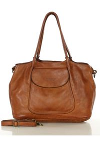 Torebka damska camel MARCO MAZZINI v86a. Kolor: brązowy. Wzór: gładki. Sezon: lato. Materiał: skórzane. Styl: klasyczny, casual, biznesowy, vintage, elegancki. Rodzaj torebki: na ramię