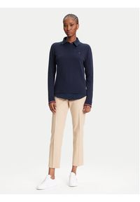 TOMMY HILFIGER - Tommy Hilfiger Sweter WW0WW44984 Granatowy Regular Fit. Kolor: niebieski. Materiał: bawełna #4