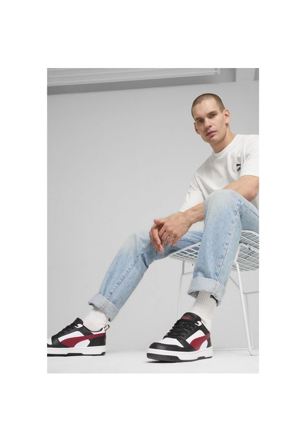 Puma - Buty do chodzenia męskie PUMA Rebound V6 Low. Kolor: czerwony, biały, wielokolorowy. Sport: turystyka piesza