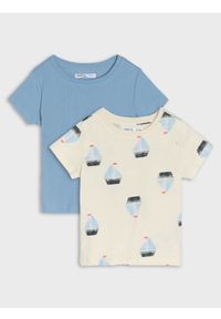 Sinsay - Koszulki z krótkim rękawem 2 pack - kremowy. Kolor: kremowy. Długość rękawa: krótki rękaw. Długość: krótkie #1